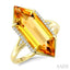 Evoque Gemstone Hexagon Shape & Diamond Ring