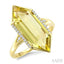 Evoque Gemstone Hexagon Shape & Diamond Ring