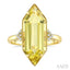 Hexagon Shape Gemstone & Diamond Ring