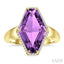 Evoque Gemstone Hexagon Shape & Halo Diamond Ring