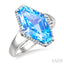 Evoque Gemstone Hexagon Shape & Halo Diamond Ring