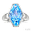 Evoque Gemstone Hexagon Shape & Halo Diamond Ring