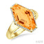 Evoque Gemstone Hexagon Shape & Halo Diamond Ring