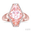 Hexagon Shape Gemstone & Halo Diamond Ring