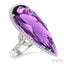 Evoque Gemstone Pear Shape & Halo Diamond Ring