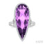 Evoque Gemstone Pear Shape & Halo Diamond Ring