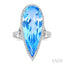 Evoque Gemstone Pear Shape & Halo Diamond Ring