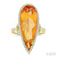 Evoque Gemstone Pear Shape & Halo Diamond Ring