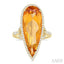 Pear Shape Gemstone & Halo Diamond Ring