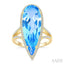 Evoque Gemstone Pear Shape & Halo Diamond Ring