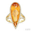 Pear Shape Gemstone & Halo Diamond Ring