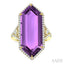 Evoque Gemstone Hexagon Shape & Halo Diamond Ring