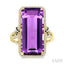 Emerald Shape Gemstone & Halo Diamond Ring