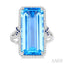 Emerald Shape Gemstone & Halo Diamond Ring