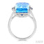 Emerald Shape Gemstone & Halo Diamond Ring