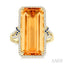 Emerald Shape Gemstone & Halo Diamond Ring