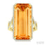 Evoque Gemstone Emerald Shape & Halo Diamond Ring