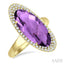 Oval Shape Gemstone & Halo Diamond Ring