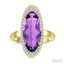 Evoque Gemstone Oval Shape & Halo Diamond Ring
