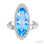 Oval Shape Gemstone & Halo Diamond Ring