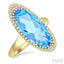 Evoque Gemstone Oval Shape & Halo Diamond Ring