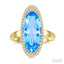 Evoque Gemstone Oval Shape & Halo Diamond Ring