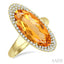 Evoque Gemstone Oval Shape & Halo Diamond Ring