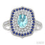Oval Shape Gemstone & Diamond Fashion Ring