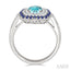 Oval Shape Gemstone & Diamond Fashion Ring
