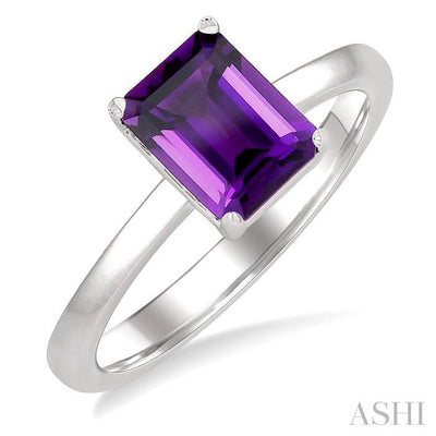 Emerald Shape Gemstone Solitaire Ring