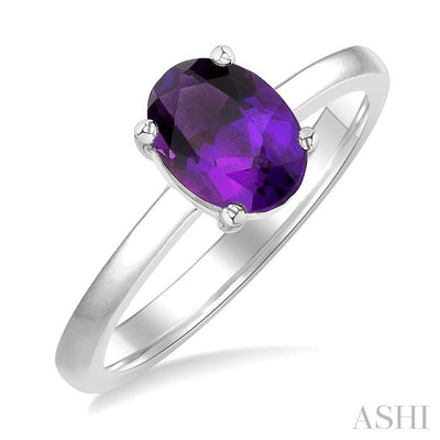 Oval Shape Gemstone Solitaire Ring