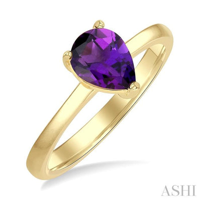 Pear Shape Gemstone Solitaire Ring