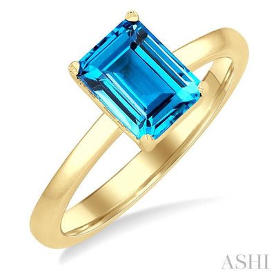 Emerald Shape Gemstone Solitaire Ring