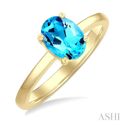 Oval Shape Gemstone Solitaire Ring