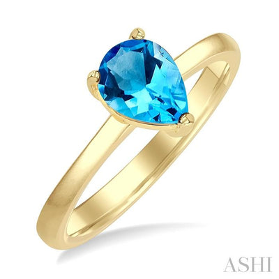 Pear Shape Gemstone Solitaire Ring