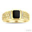 Emerald Shape Men's Onyx Diamond Ring
