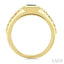 Emerald Shape Men's Onyx Diamond Ring