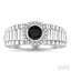 Round Shape Men's Onyx Diamond Ring