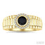 Round Shape Men's Onyx Diamond Ring
