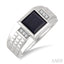 Princess Shape Men's Onyx Diamond Ring
