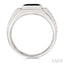 Princess Shape Men's Onyx Diamond Ring