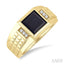Princess Shape Men's Onyx Diamond Ring