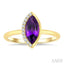 Marquise Shape Gemstone & Diamond Ring