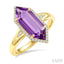 Evoque Gemstone Hexagon Shape & Halo Diamond Ring
