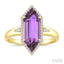 Evoque Gemstone Hexagon Shape & Halo Diamond Ring