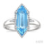 Evoque Gemstone Hexagon Shape & Halo Diamond Ring