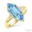 Evoque Gemstone Hexagon Shape & Halo Diamond Ring