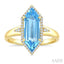 Evoque Gemstone Hexagon Shape & Halo Diamond Ring