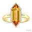 Evoque Gemstone Hexagon Shape & Halo Diamond Ring