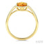 Evoque Gemstone Hexagon Shape & Halo Diamond Ring